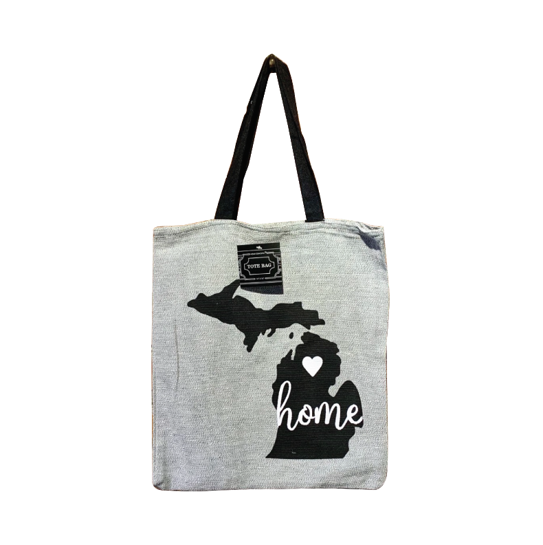 Picture Michigan Gray Canvas Tote Bag
