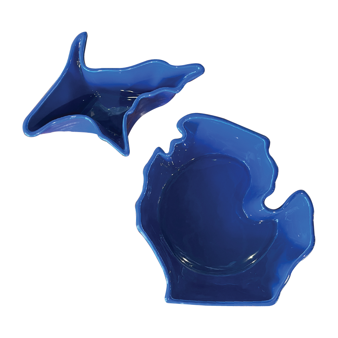 Picture Michigan Ceramic Bowls - Blue - Lower & Upper