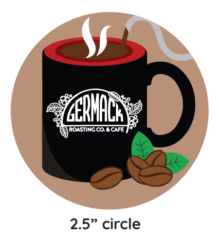 Picture Germack Magnet - Coffee - 2.5in circle