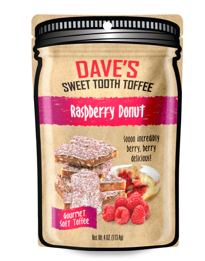 Picture Dave's Sweet Tooth Toffee 4oz - Raspberry Donut