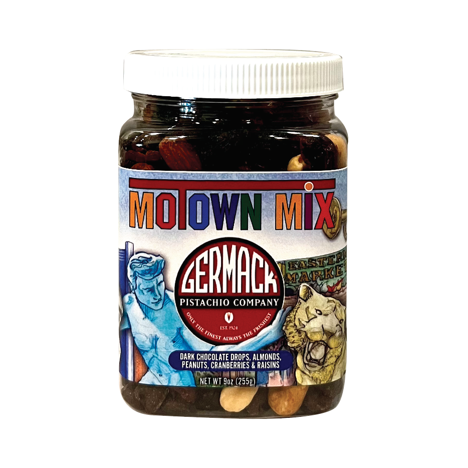 Picture Motown Mix Mini (Dark Chocolate Chips, Raisins, Cranberries, Almonds, Peanuts) 9oz Jar