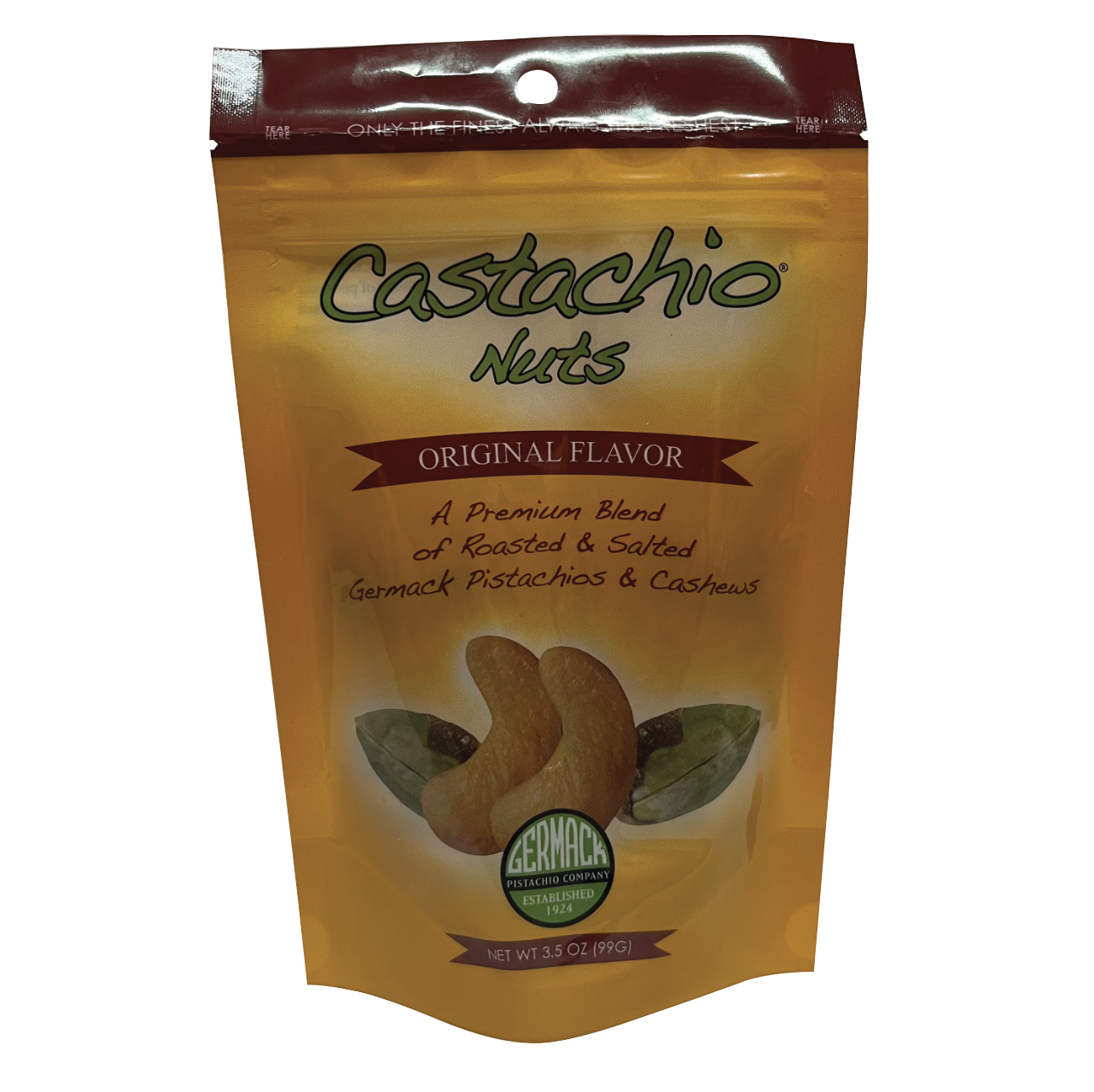 Picture Castachio Nuts - Roasted Salted Pistachios & Cashews  3.5 OZ.  C12