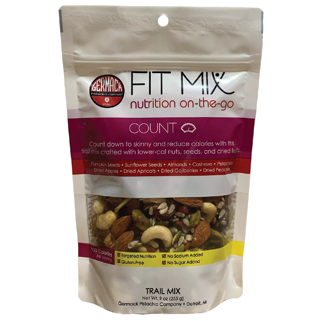 Picture FIT MIX - COUNT (Sunflower Seeds, Pepitas, Cashews, Almonds, Pistachios, Peaches, Apricots) 9oz