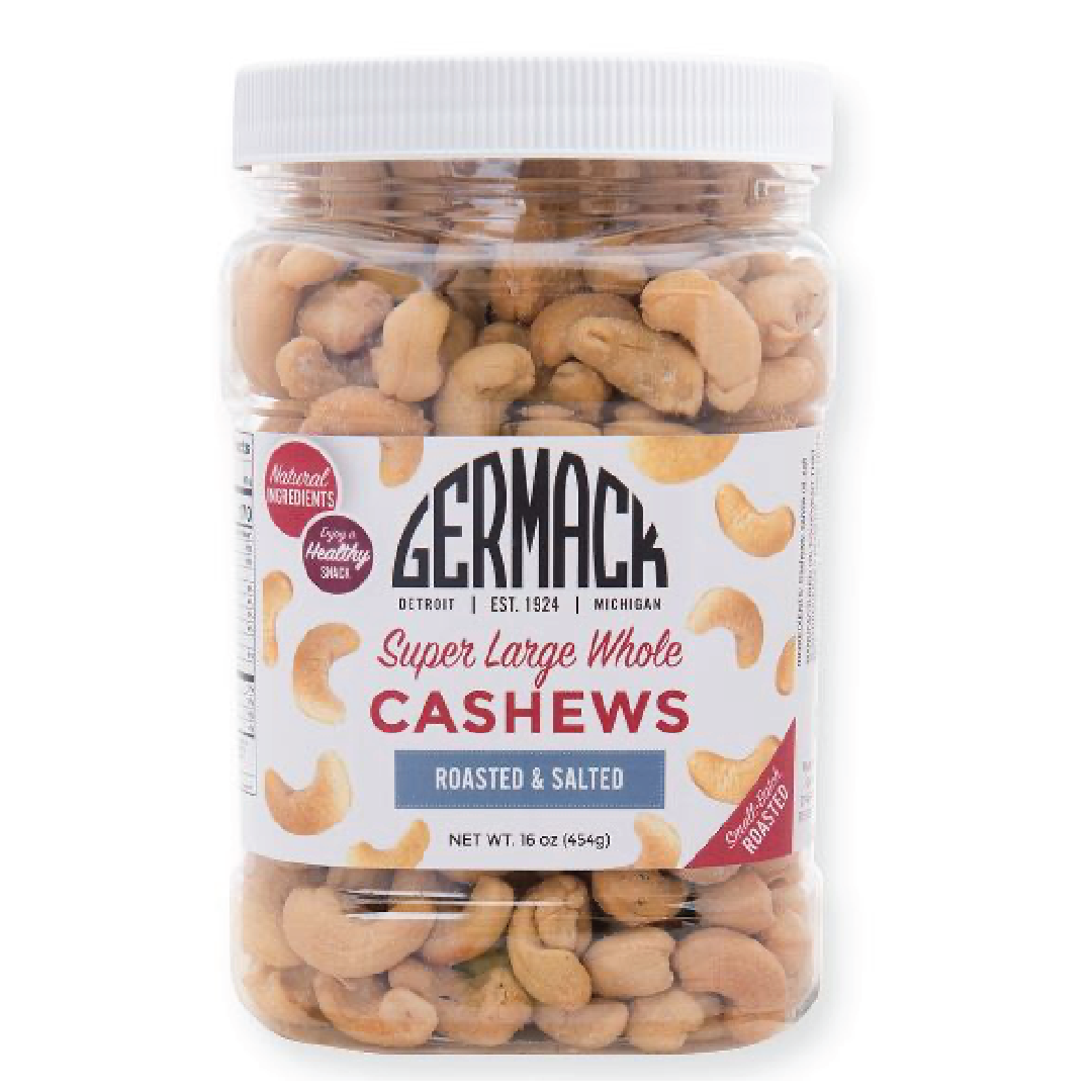 Picture Cashews 16oz Jar - Super Large Whole - Roasted, Salted